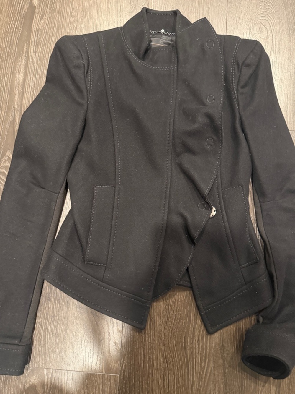 BCBGMaxAzria Black Military-Style Tailored Blazer